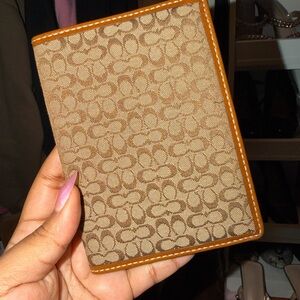 Coach Tan Leather Passport Case